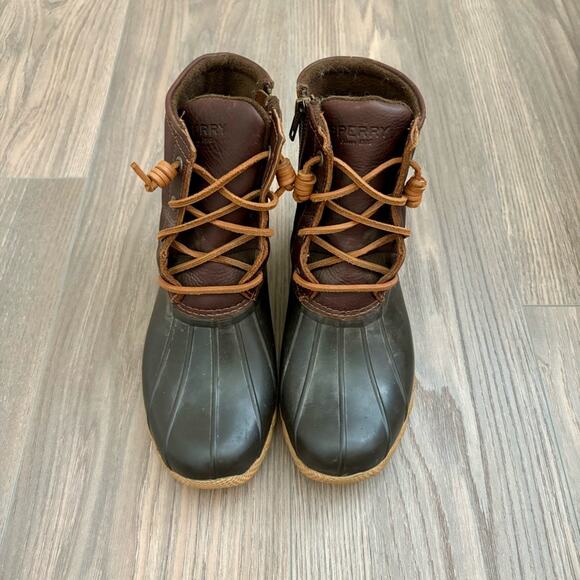 SPERRY Saltwater Duckboots Booties Waterproof Rubber Fall Winter Women's Sz 7 - Picture 1 of 6